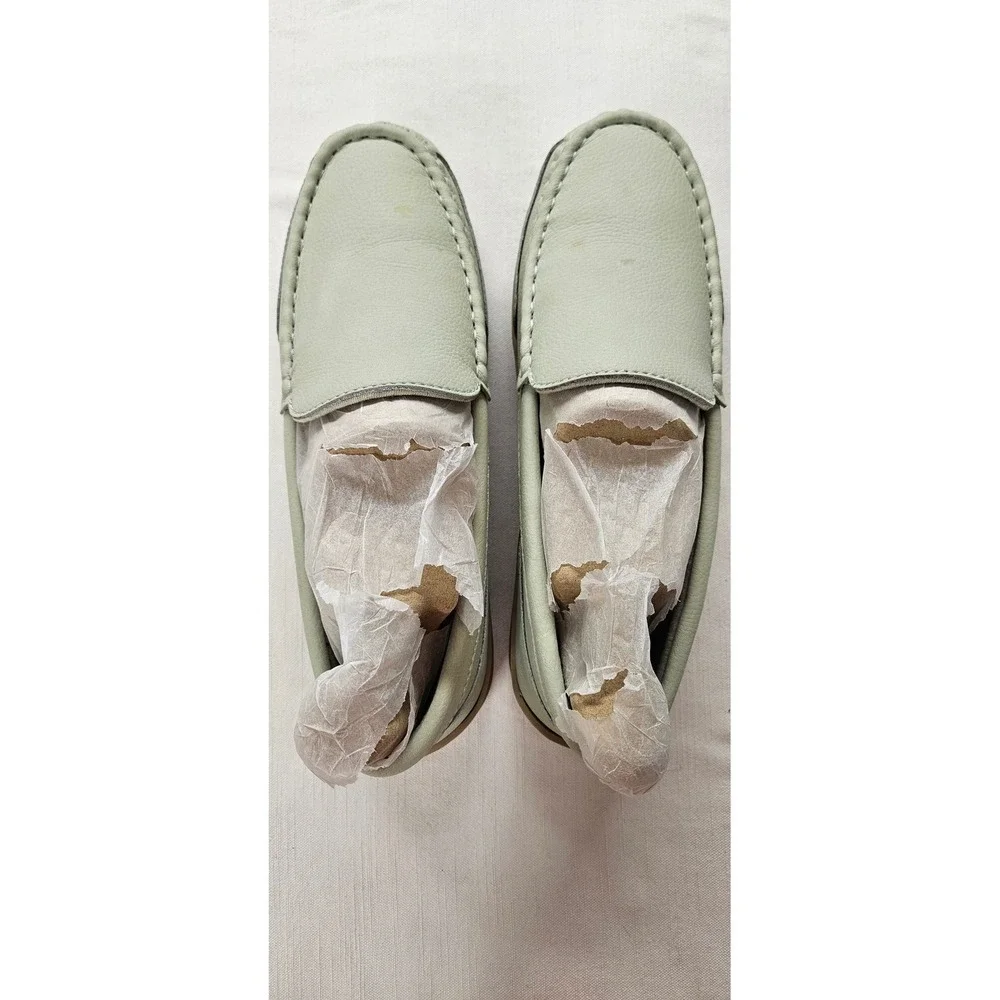 MySlippers MyPillow Mens Moccasin Loafers Sage Green Leather Slip On Shoes 11